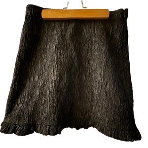 Miu Miu  Black Textured Cloquette Mini Skirt EU Size: 42